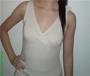Off White V Neck Top
