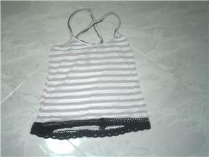 grey strip cross back top