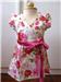 100% Cotton all over floral print wrap dress.
With attached satin sach which can be tied behind or in front. Ruffle detail at shoulders. 